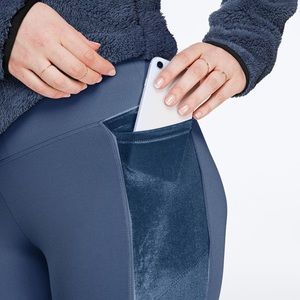 PINK High Waist Velvet Trim Leggings